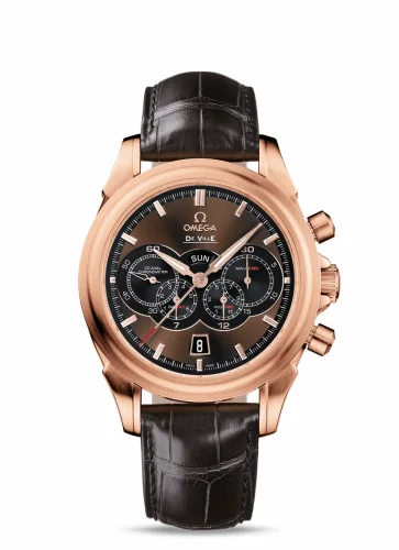 Omega De Ville Co-Axial 41 Chronograph 4 Counters Red Gold / Brown / Alligator 422.53.41.52.13.001 (42253415213001)